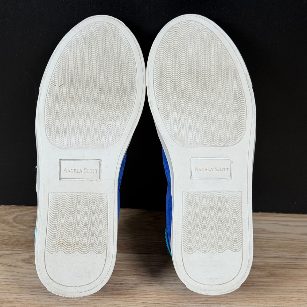 The Office of Angela Scott Sneakers Womens 7 Blue White Harper Suede Wingtip - Picture 6 of 7